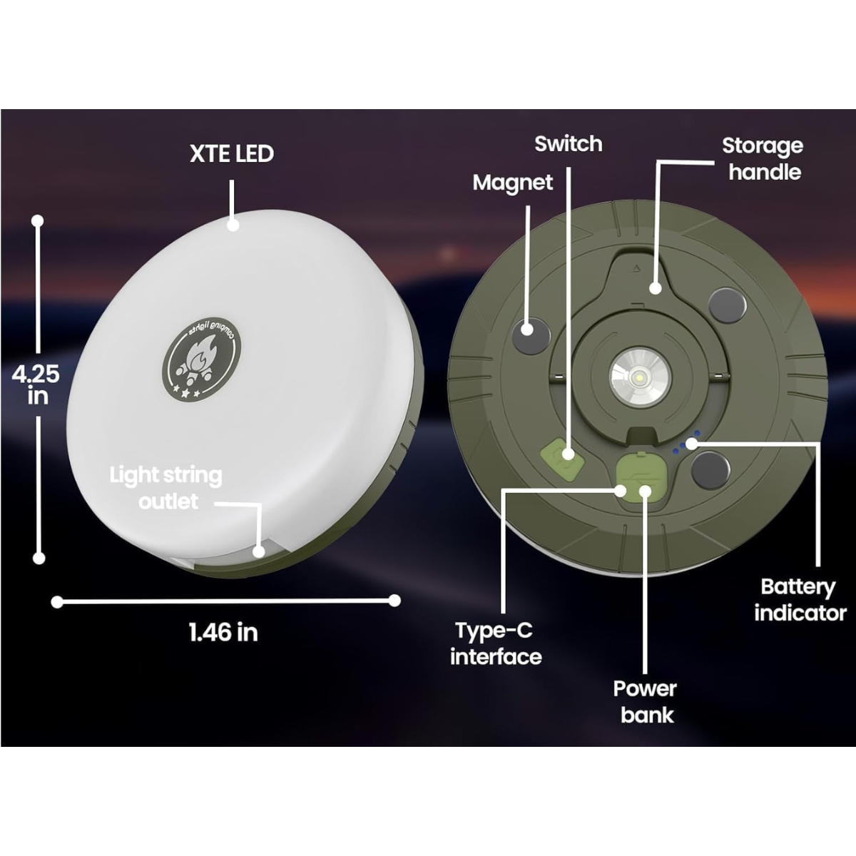 Miniatura 5 de Luces de cadena portátil para camping